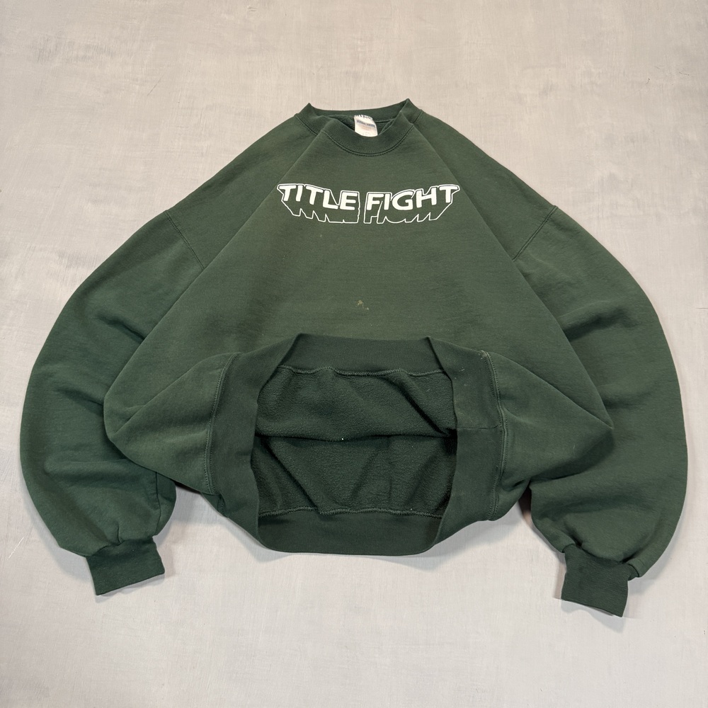 Printed Jerzees Men's crewneck sweatshirt 90s Green Size XL
